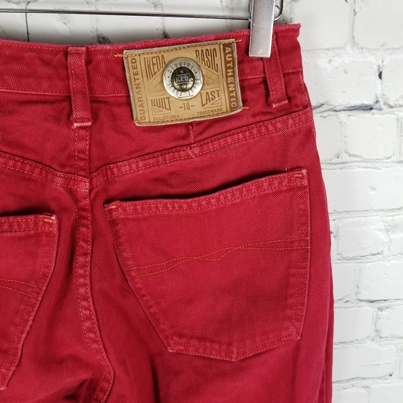 IKEDA | vintage 90s y2k tapered high waist coloured denim jeans - Picture 1 of 8